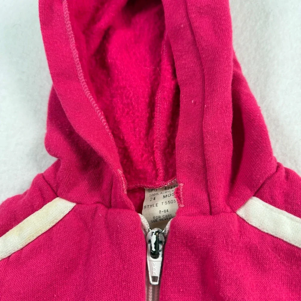 Vintage Teddy Bears Toddler Pink Heart Anchor Zip Up Hoodie Sweatshirt 24 Months